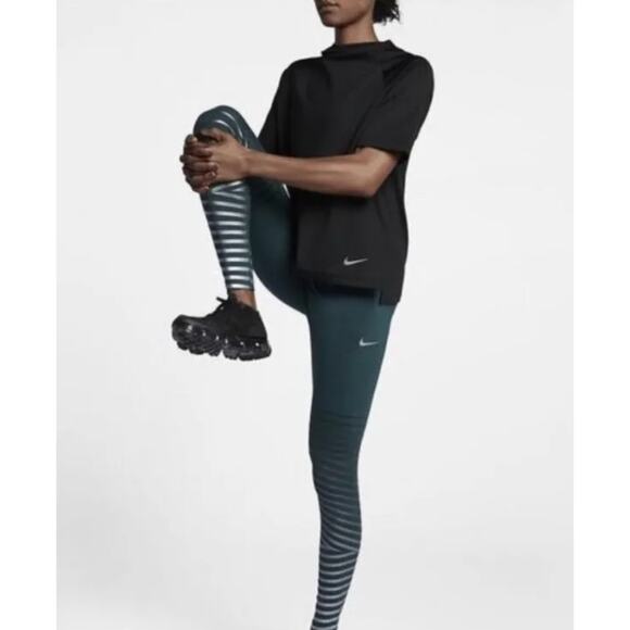 NIKE Green Epic Lux Yoga Leggings Elastic Waist Pull On Performance Sz M Medium - Picture 1 of 9
